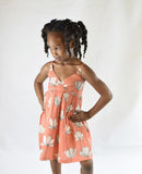 Coral Floral Strappy-Dress Dress Yo Baby Wholesale 