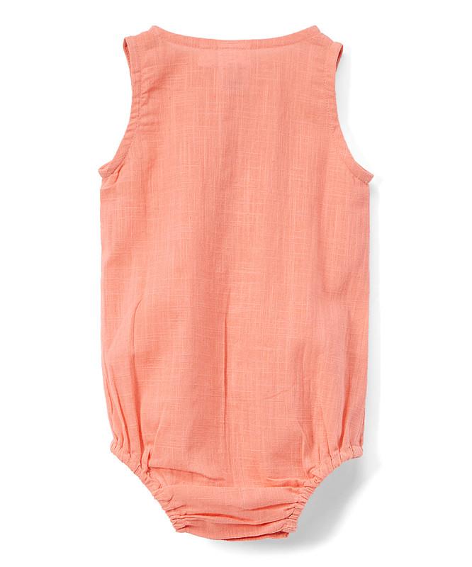 Coral Infant Sleeveless Romper - Unisex romper Yo Baby Wholesale