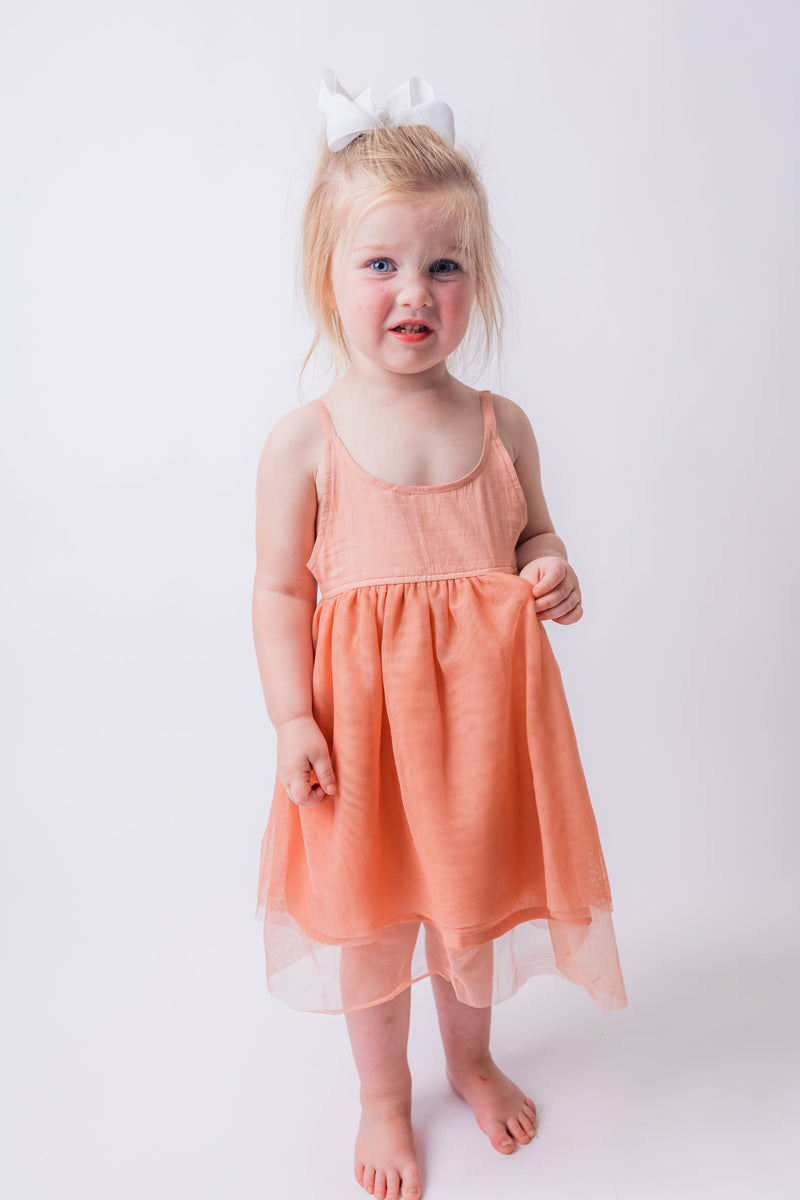 Dark orange ruffle dress deals