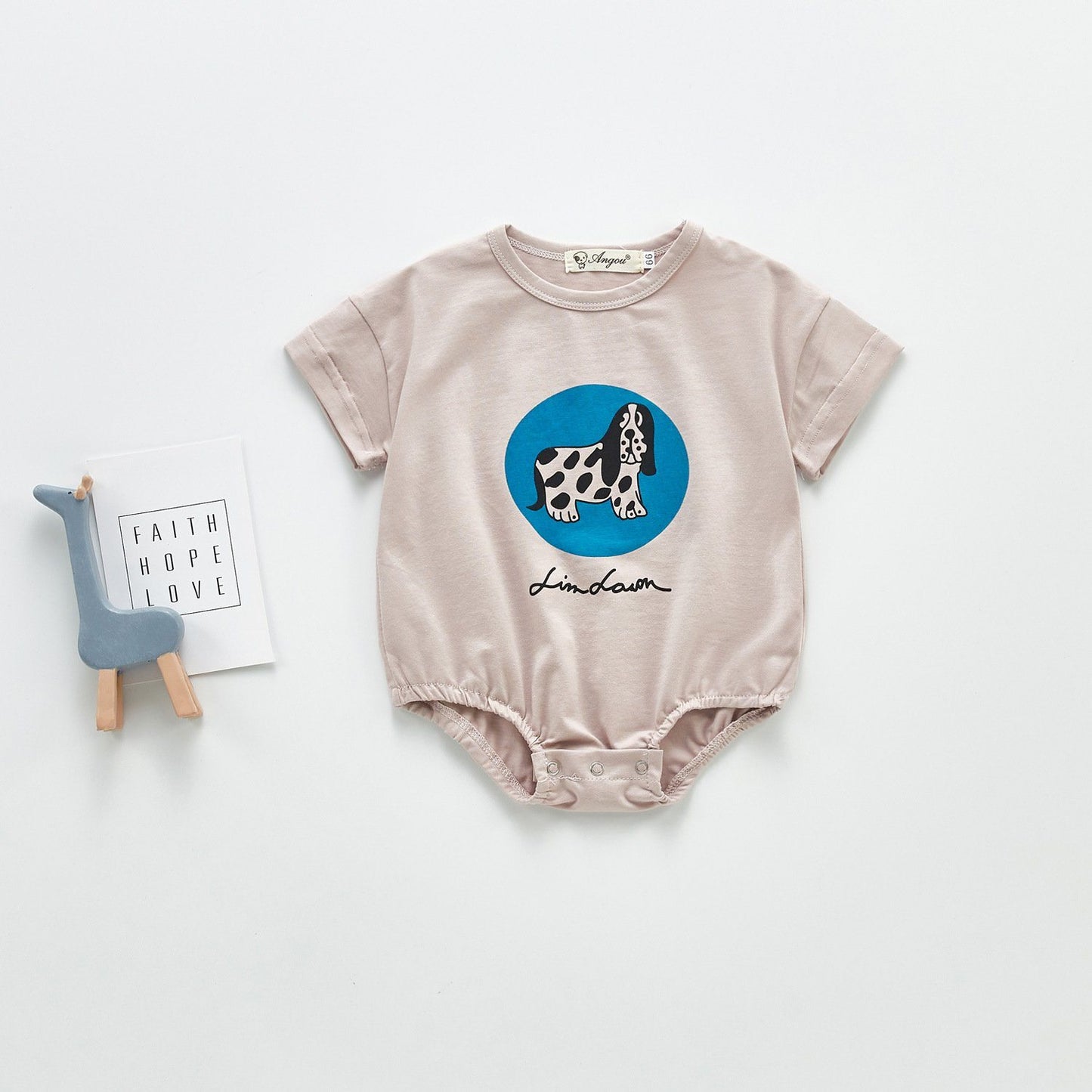 Dog-Print Infant Romper - Unisex romper Yo Baby India