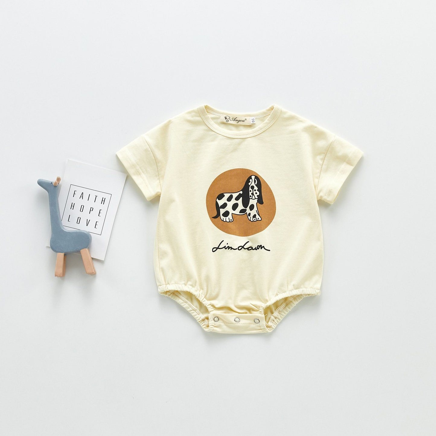 Dog-Print Infant Romper - Unisex romper Yo Baby India