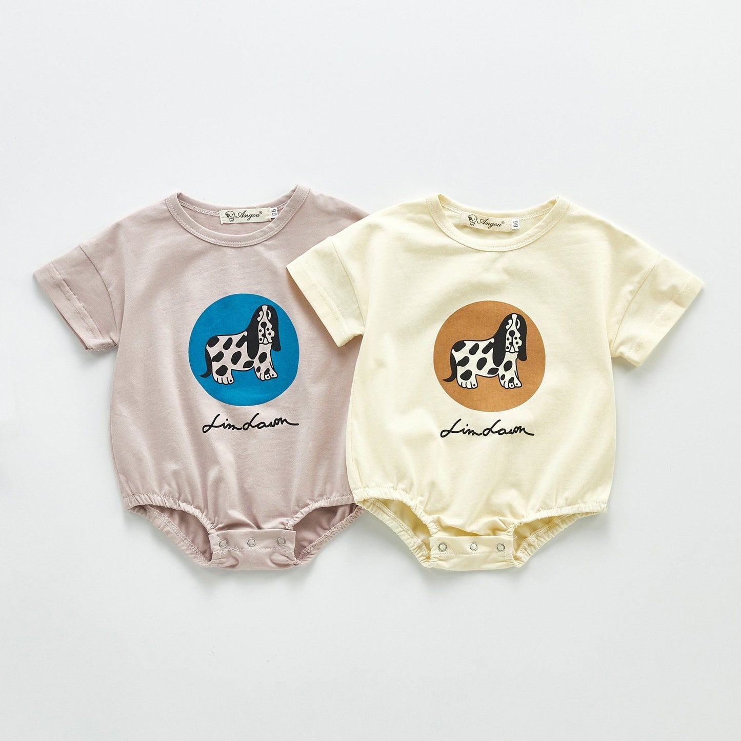 Dog-Print Infant Romper - Unisex romper Yo Baby India