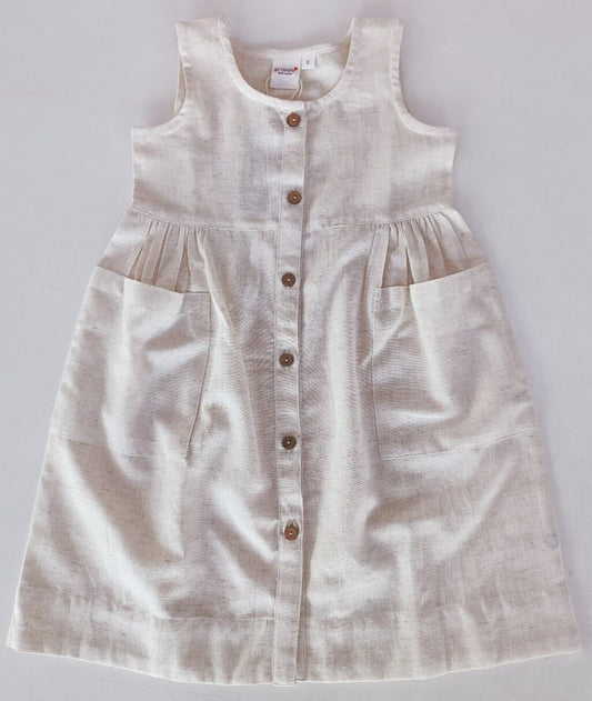 Ecru Shift Dress With Pocket Detail Dress Yo Baby India