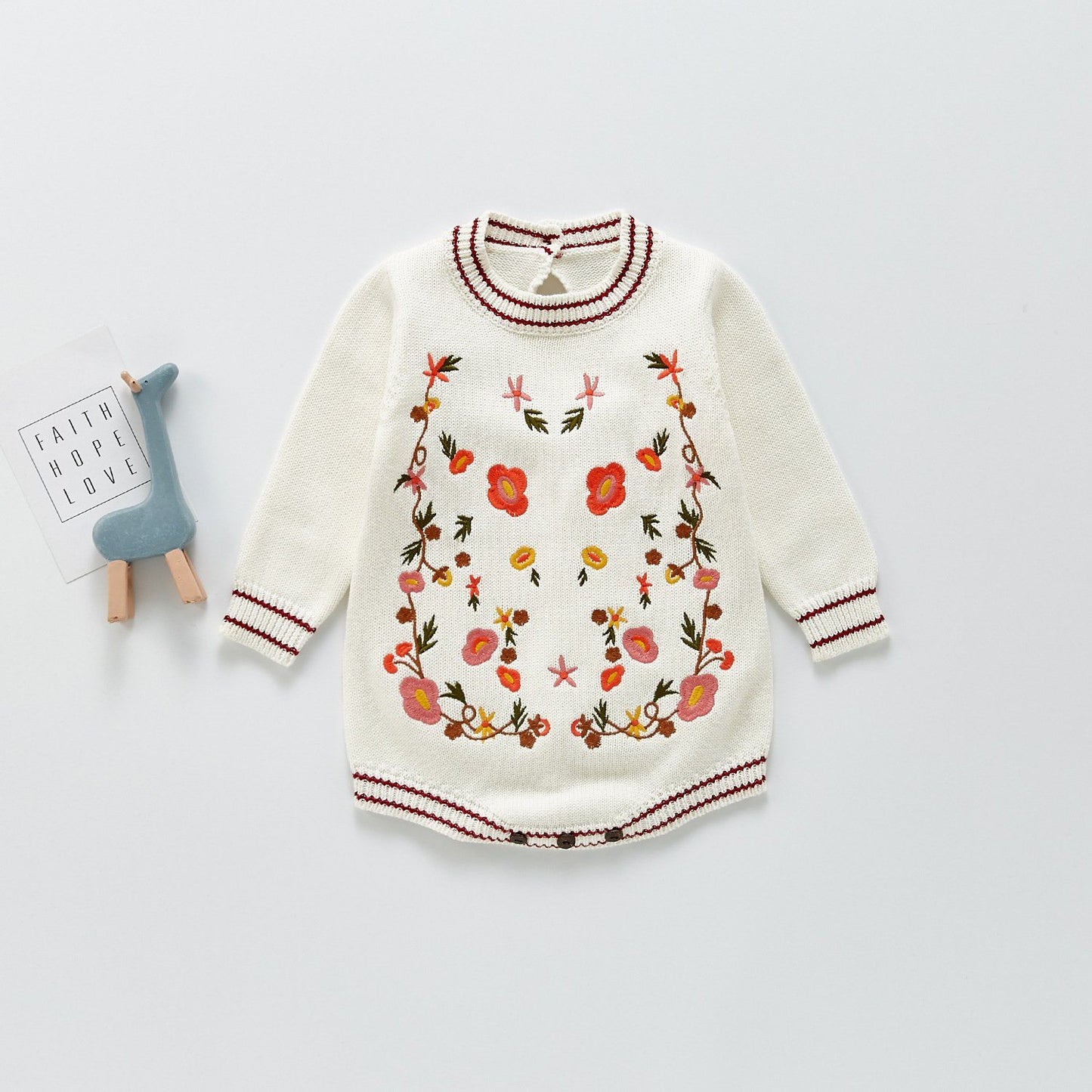 Embroidered Knitted Sweater Dress Yo Baby India