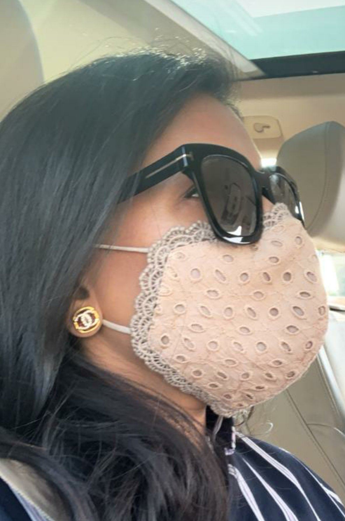 Embroidered & Lace Face Mask Reversible - Adult Size Yo Baby Wholesale