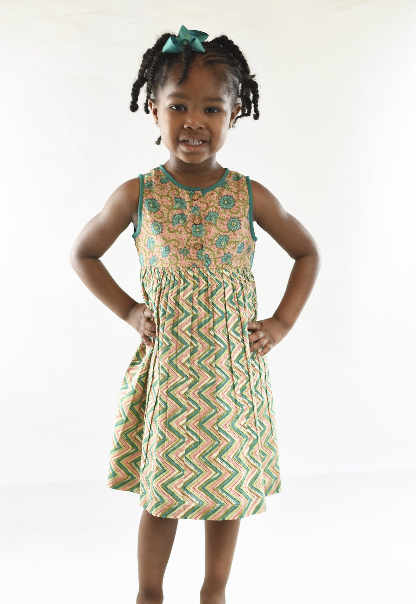 Floral & Chevron Shift Dress Dress Yo Baby Wholesale