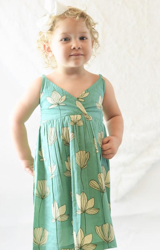 Floral Turquoise Spaghetti-Dress Dress Yo Baby Wholesale