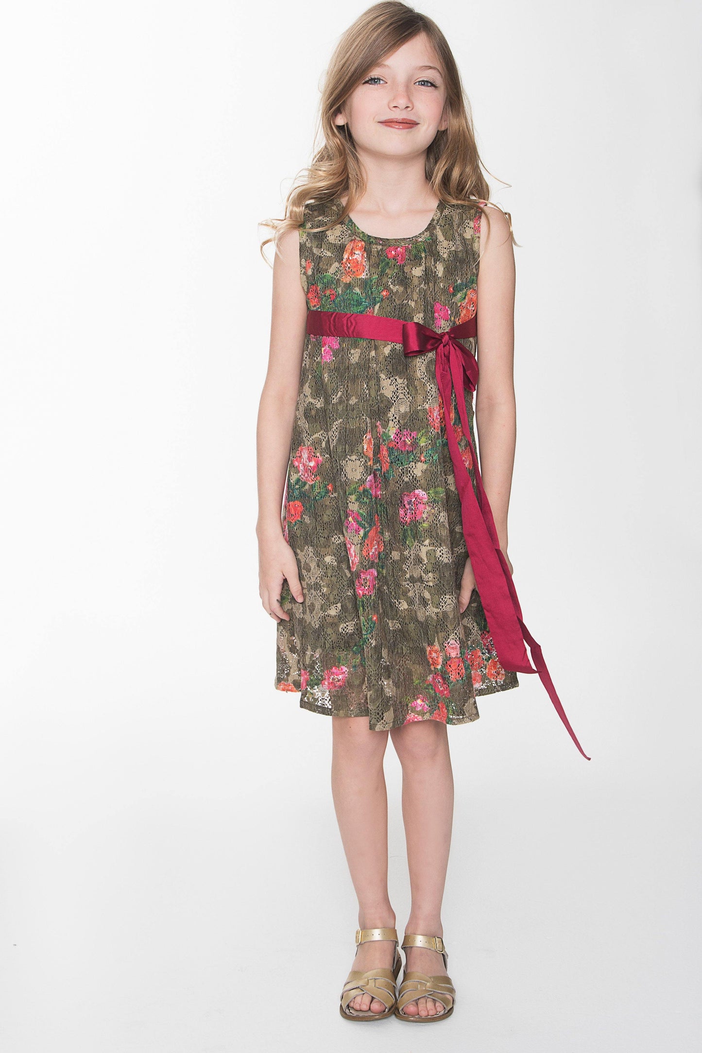 Forest Green Vintage Roses Dress Yo Baby Wholesale