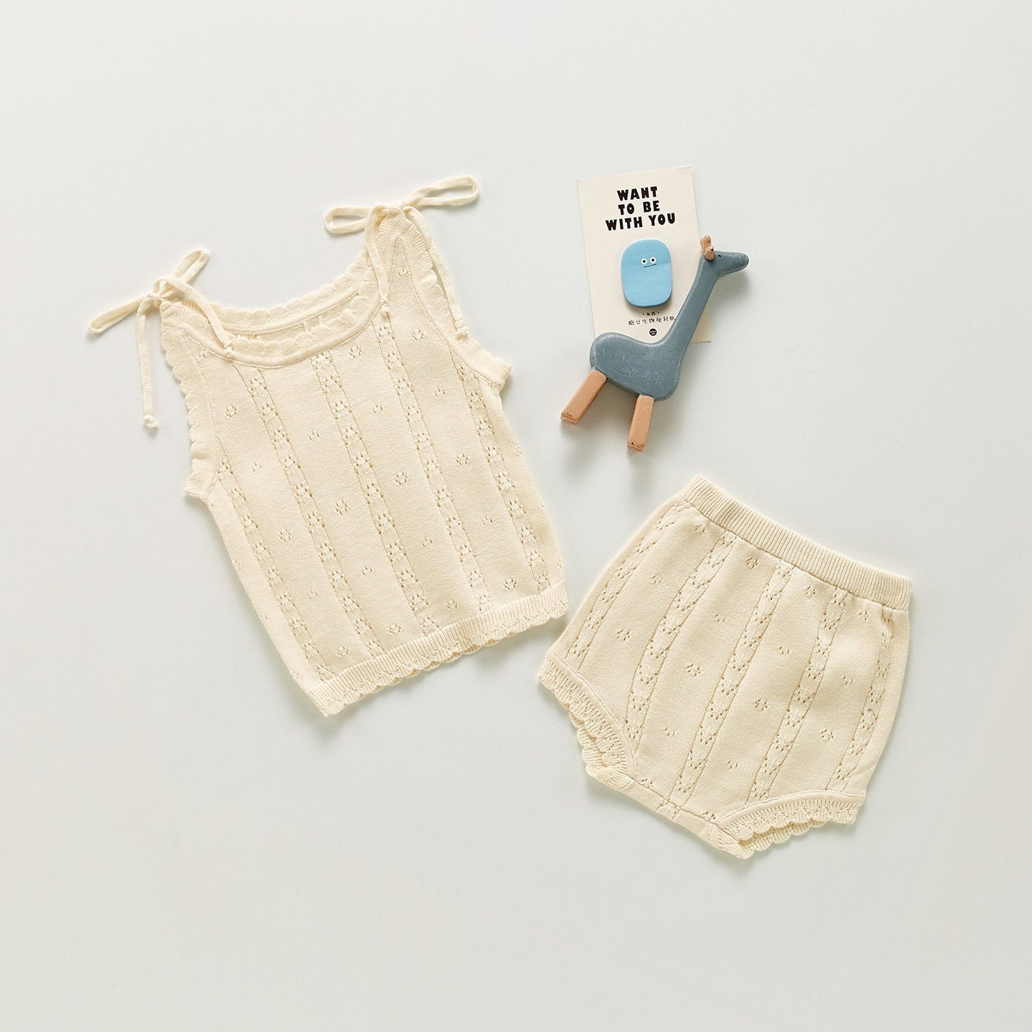 Girls Knitted Sweater Top & Shorts 2 Pc Set Yo Baby India