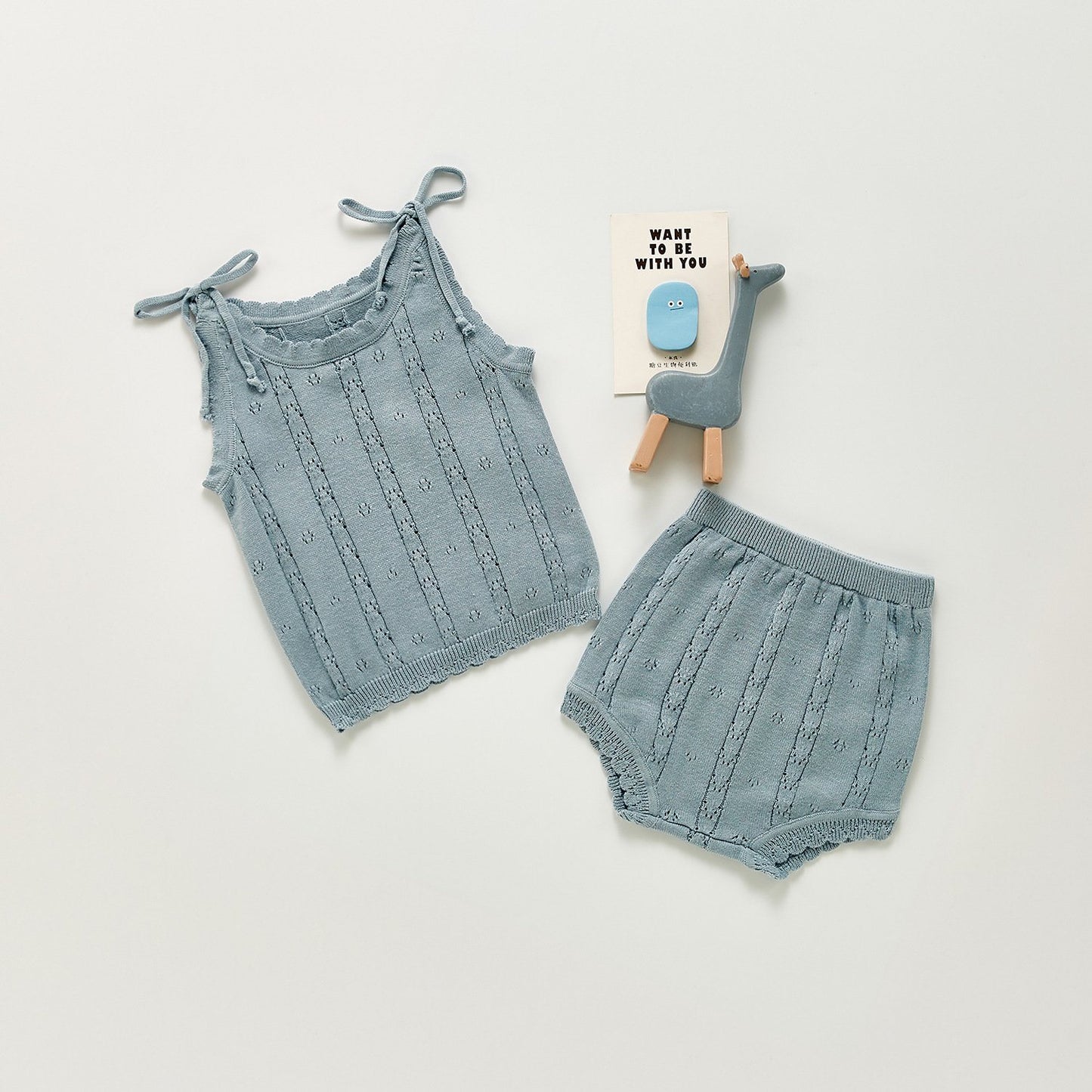 Girls Knitted Sweater Top & Shorts 2 Pc Set Yo Baby India