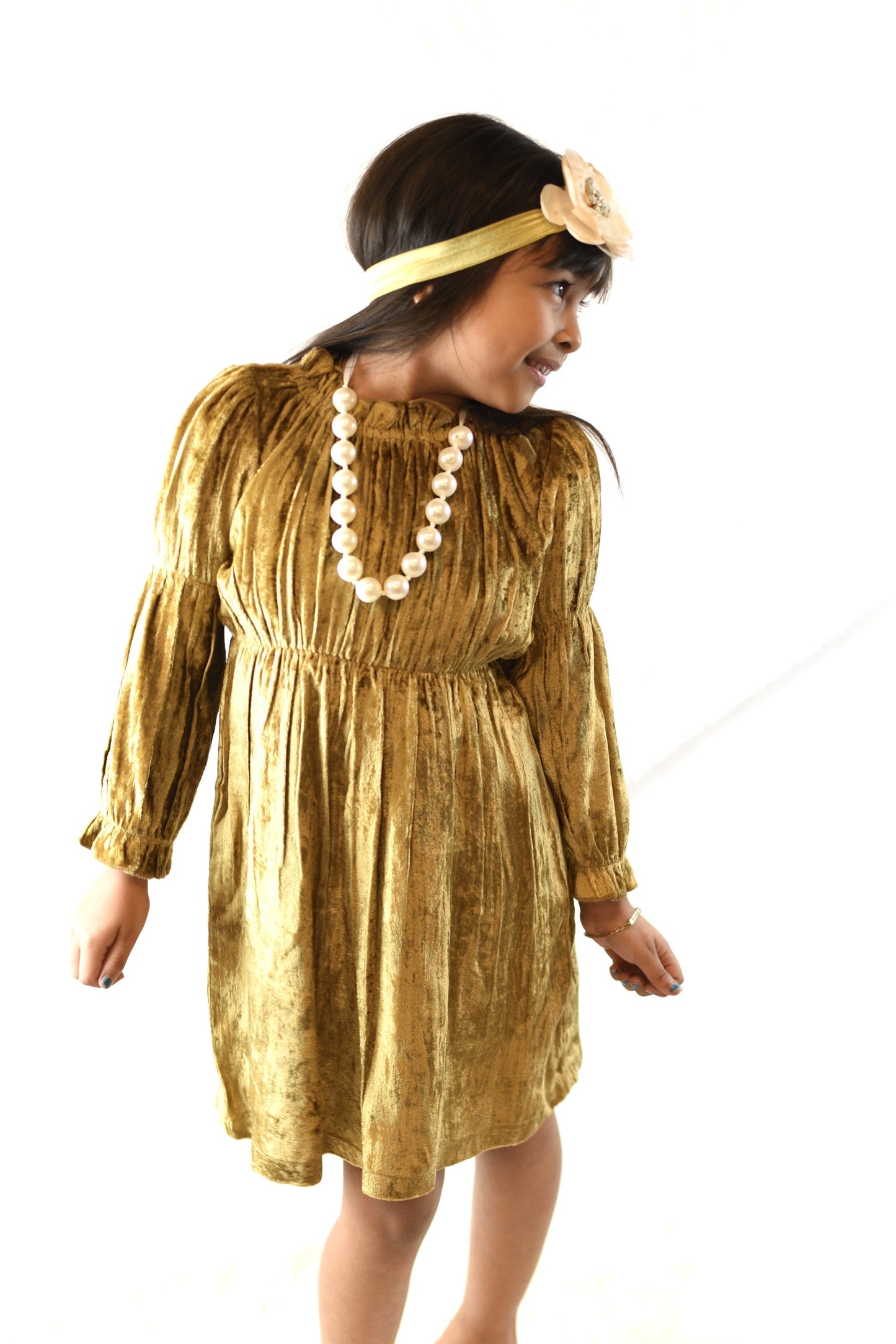 Gold Velvet Shimmer Dress Dress Yo Baby Wholesale
