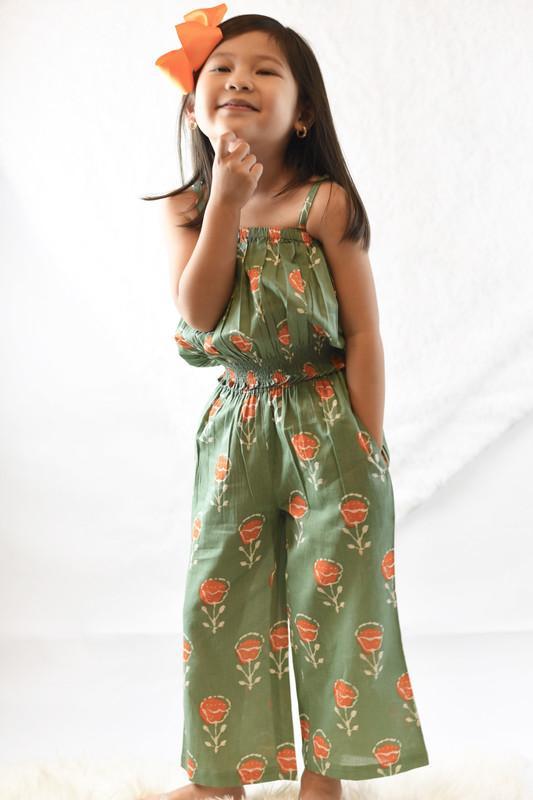 Green Floral Top & Pants Set Dress Yo Baby Wholesale