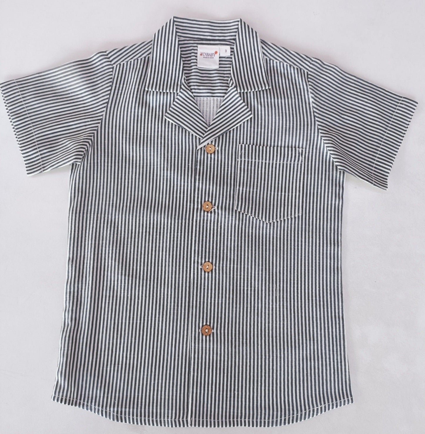 Grey Stripes Print Half-Sleeves Boys Shirts Shirt Yo Baby India