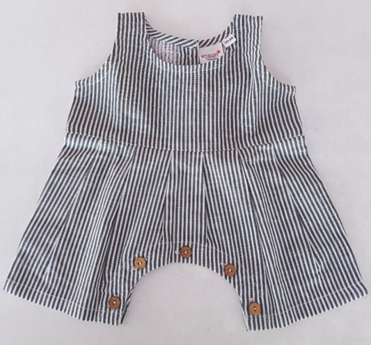 Grey Stripes Printed Baby Romper romper Yo Baby India