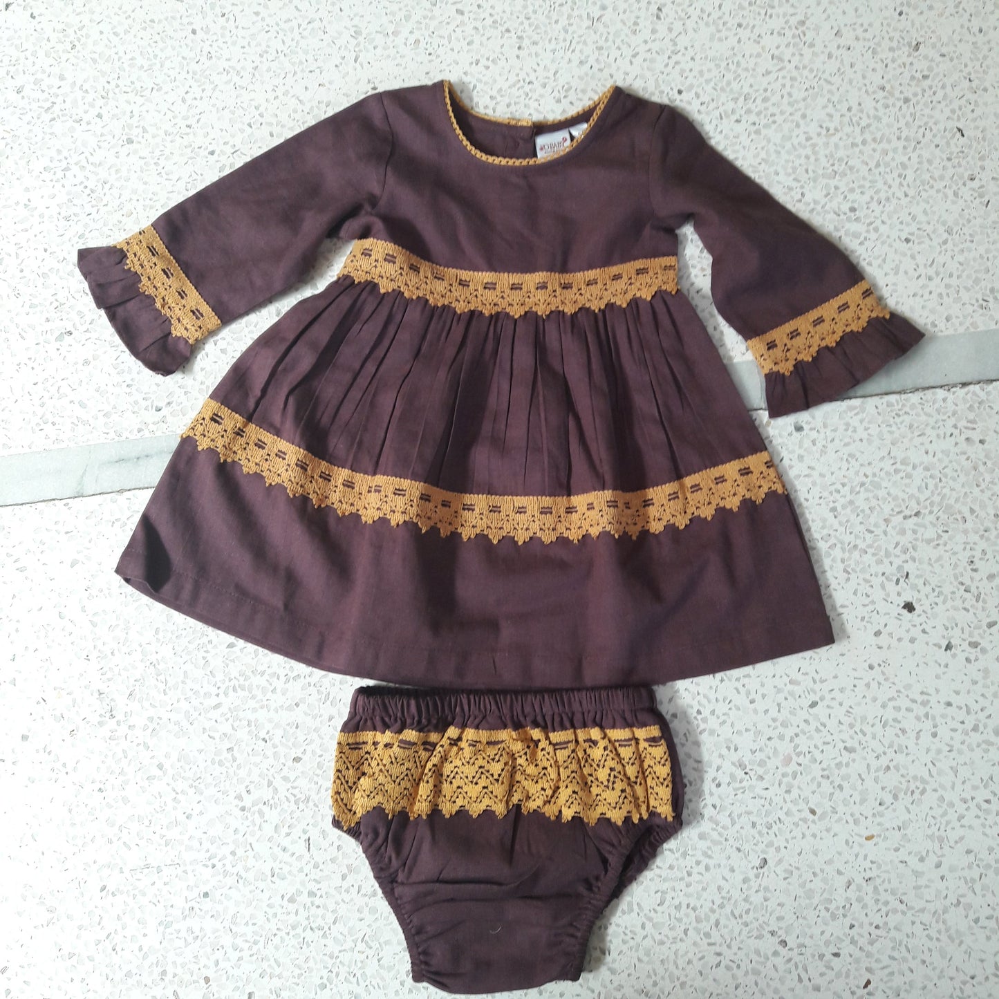 Grey With Burgundy Lace Detail Swing Dress Dress Yo Baby Wholesale