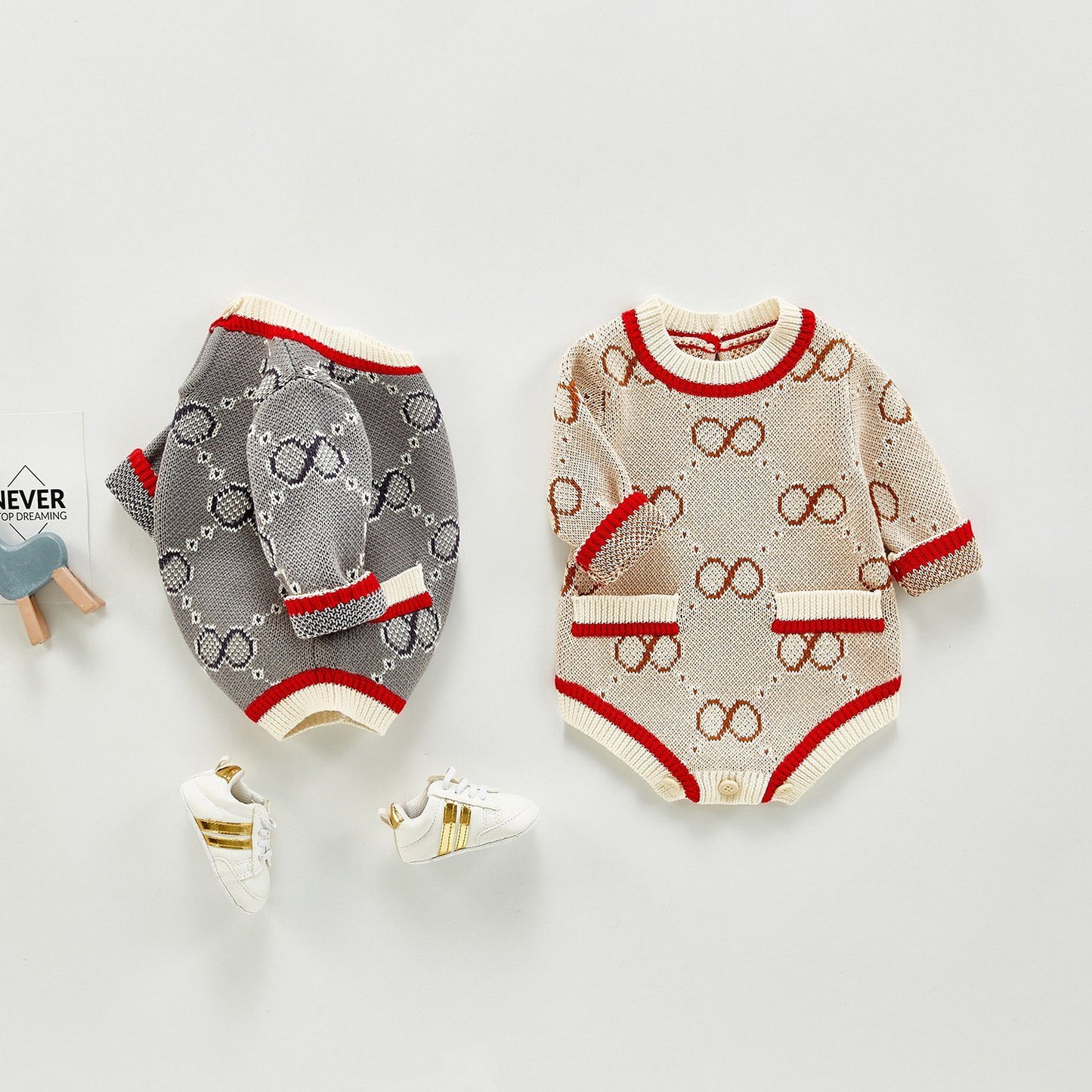 Infinity Print Infant Sweater Romper - Unisex Yo Baby India