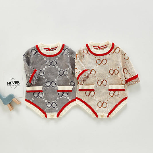 Infinity Print Infant Sweater Romper - Unisex Yo Baby India