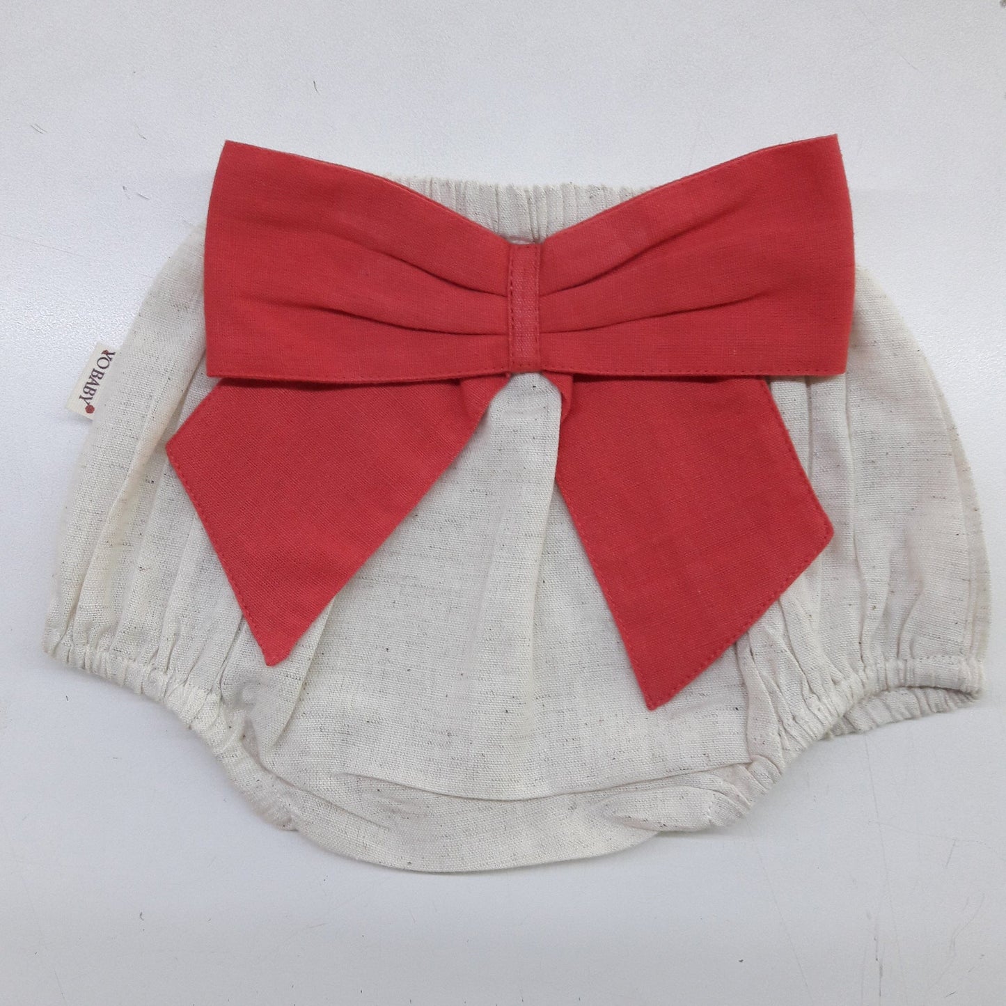 Ivory Diaper Covers with Coral Bows Yo Baby India