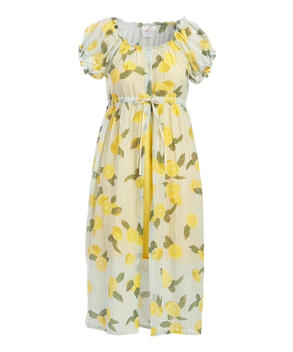 Lemon Print Duster Dress with Slip Dress Yo Baby Wholesale