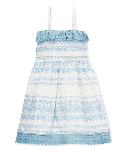 Light Blue and White Lace Dress Dress Yo Baby Wholesale