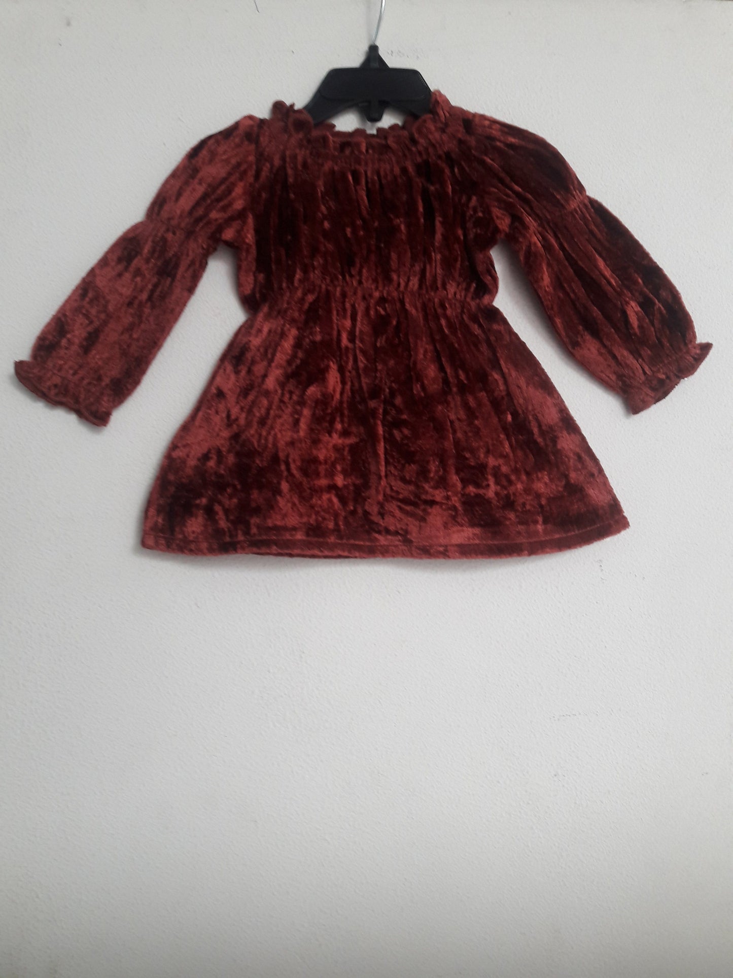 Maroon Velvet Shimmer Dress Dress Yo Baby Wholesale