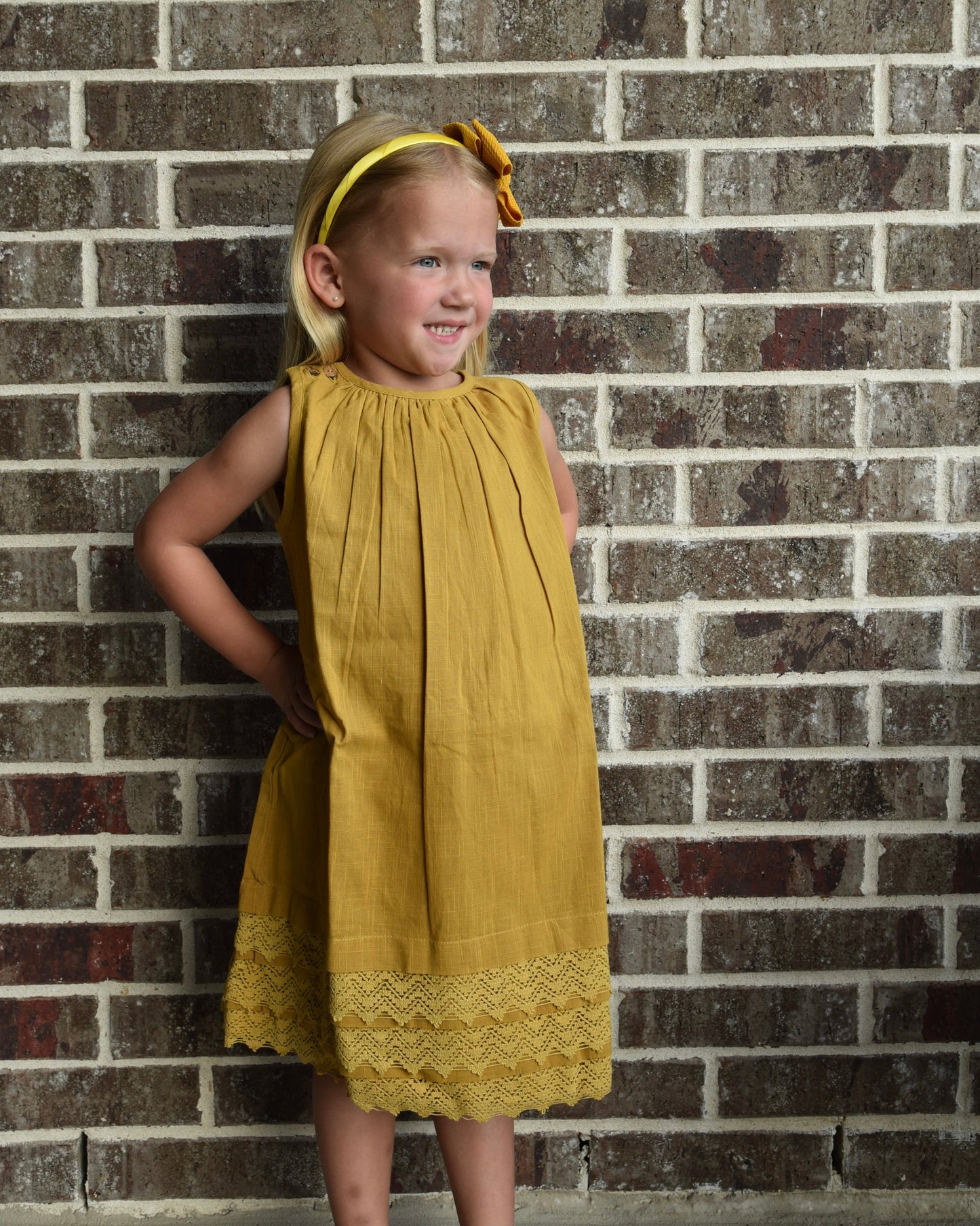Mustard Lace Detail Shift Dress Dress Yo Baby Wholesale