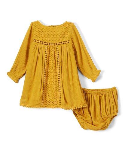 Mustard Lace Infant Dress Dress Yo Baby Wholesale