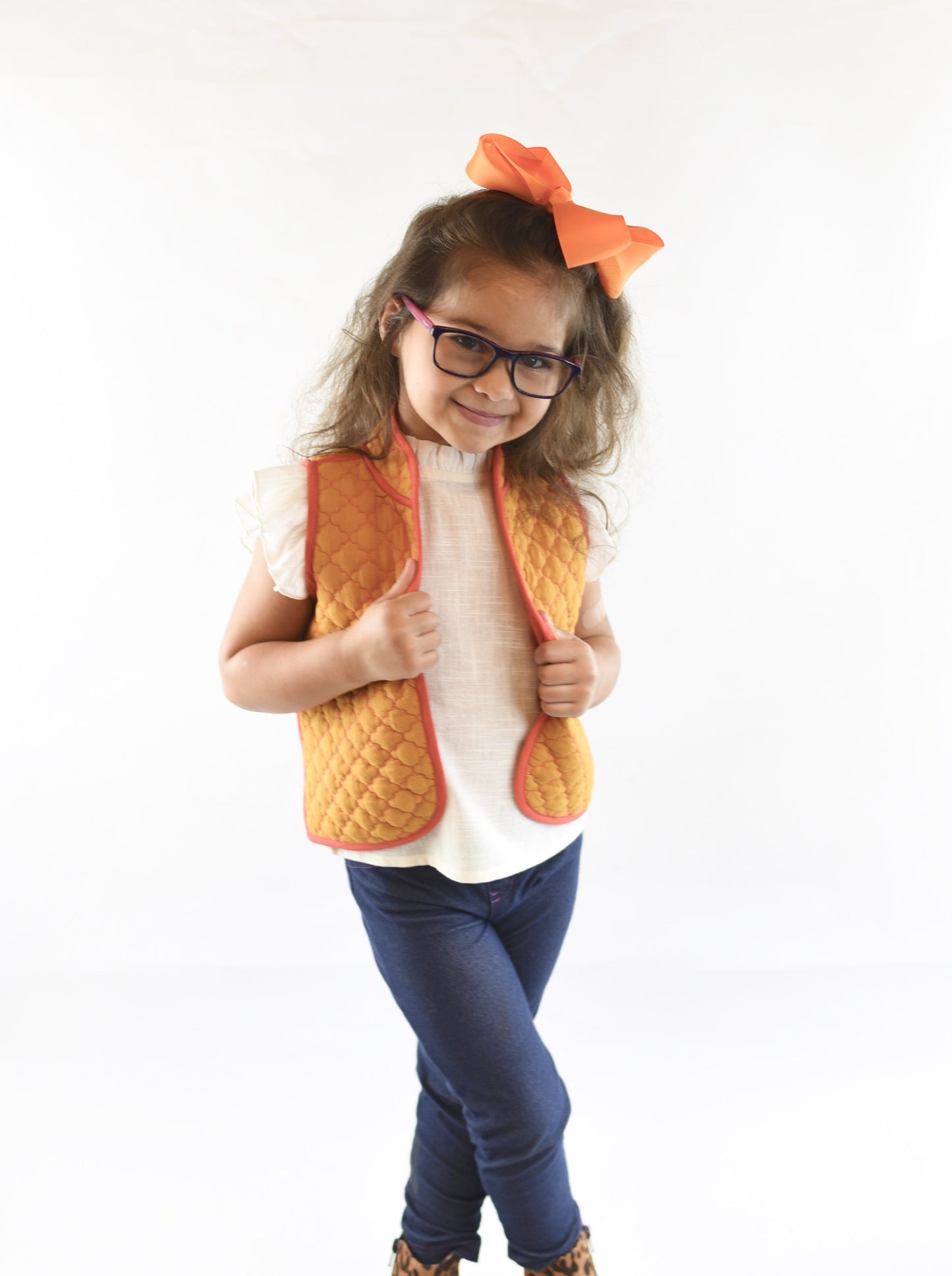 Mustard & Pink Reversible Sleeveless Jacket Dress Yo Baby Wholesale
