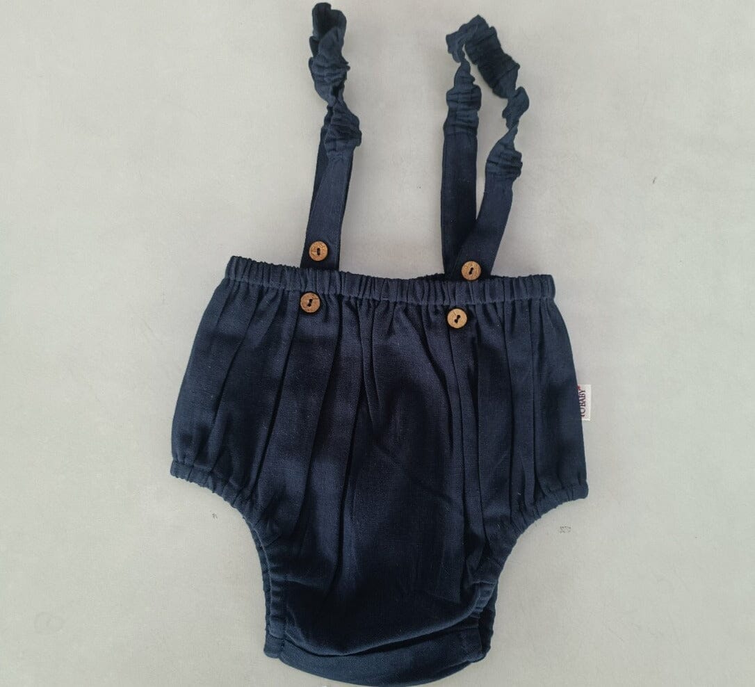 Navy Color Suspender Shorts-Style Diaper Cover Yo Baby India