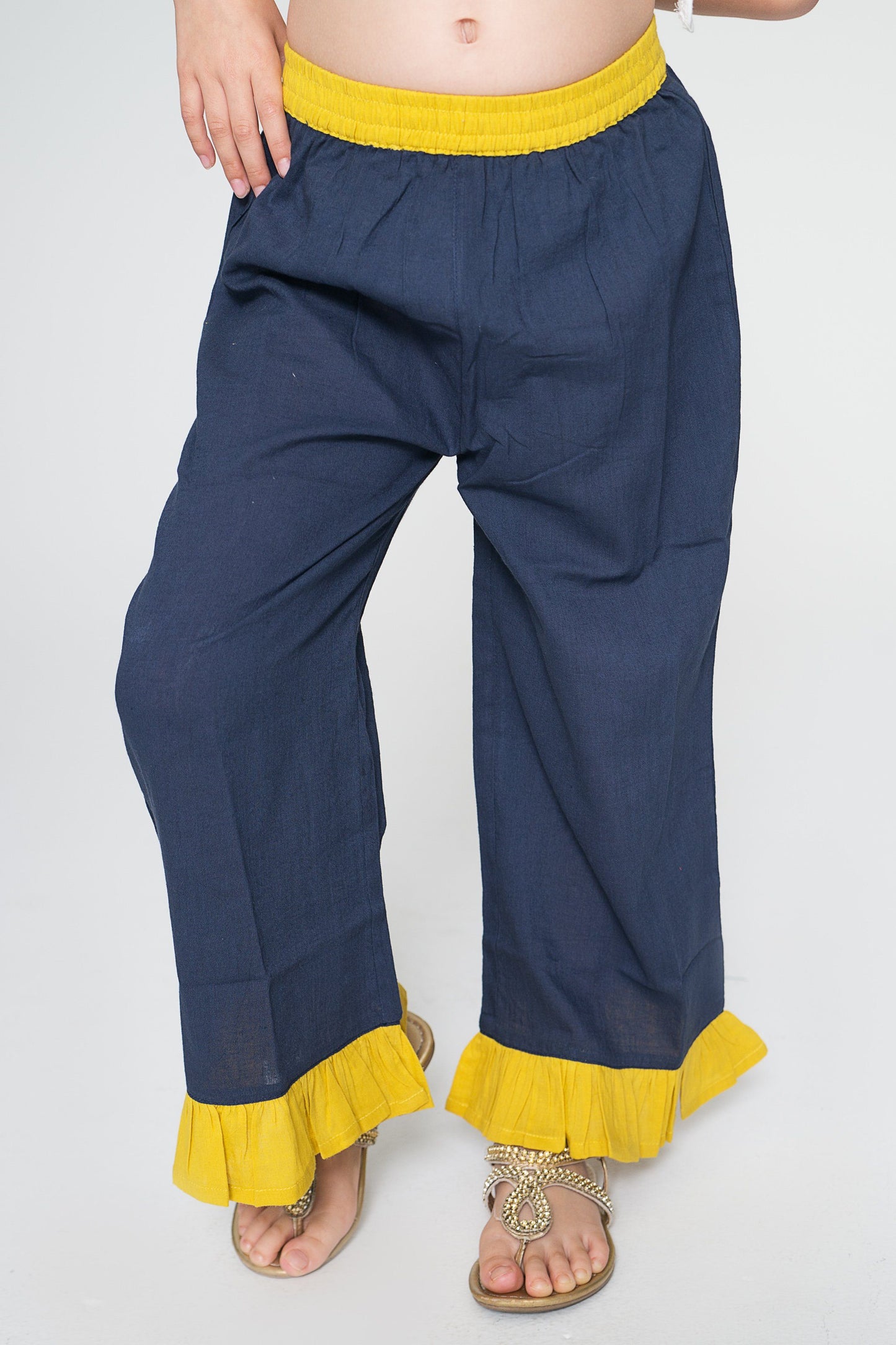 Navy Frill Pants Pants Yo Baby Wholesale