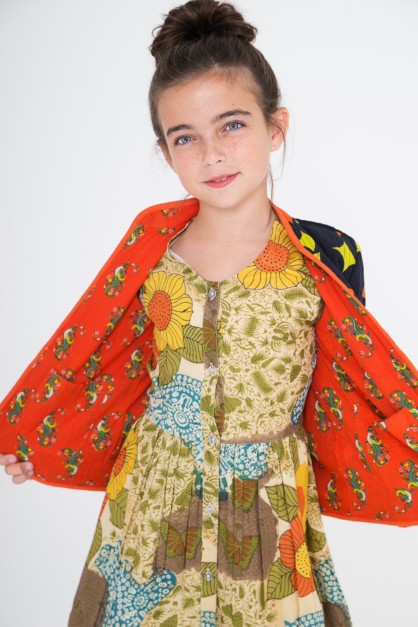 Navy & Orange Reversible Jacket Dress Yo Baby Wholesale