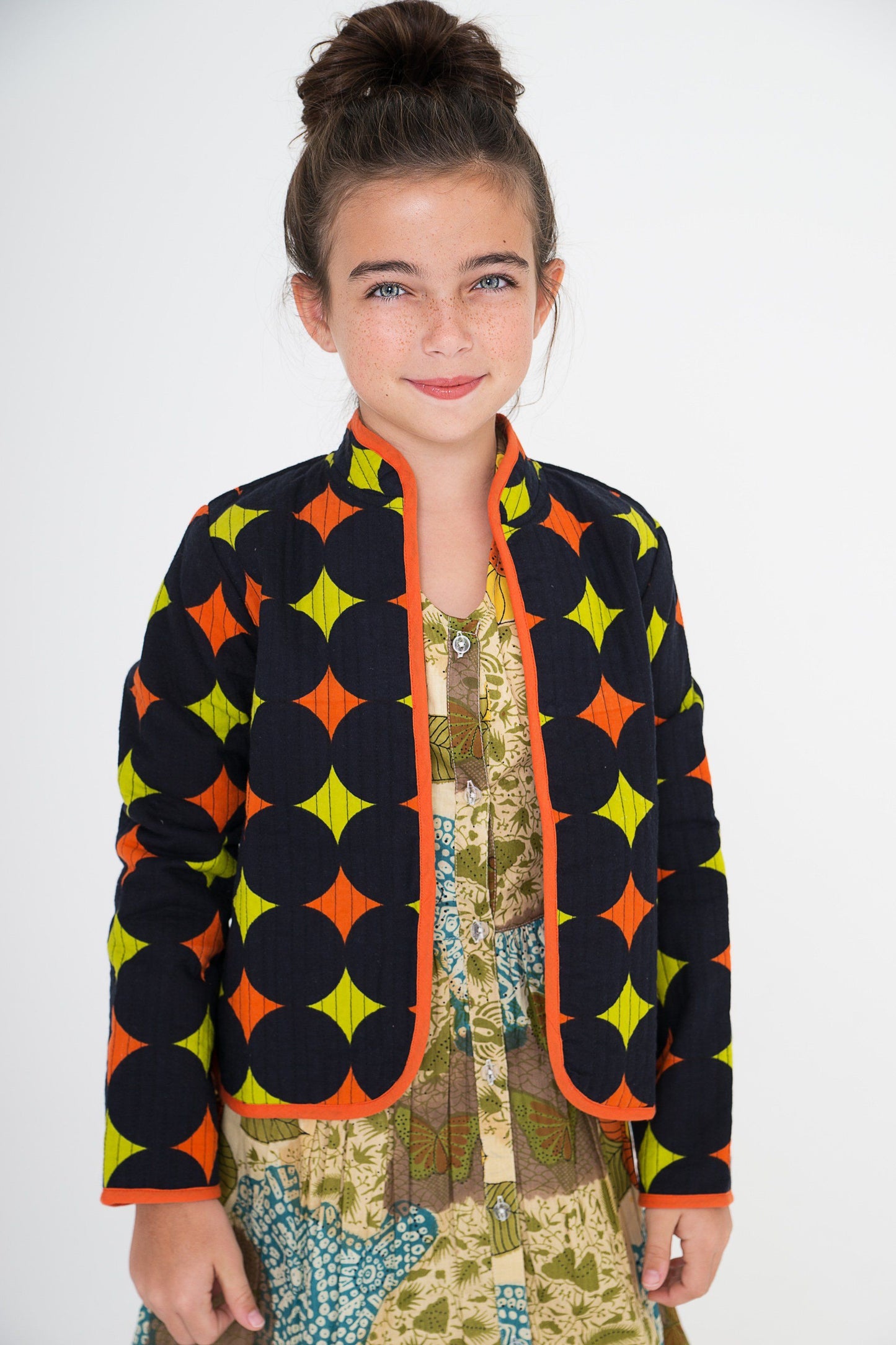 Navy & Orange Reversible Jacket Dress Yo Baby Wholesale
