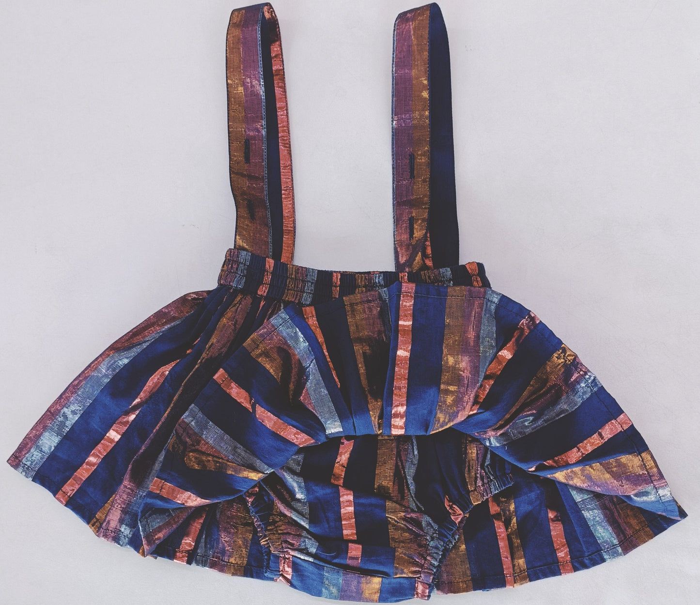 Navy Solid Lurex Diaper Overall romper Yo Baby India