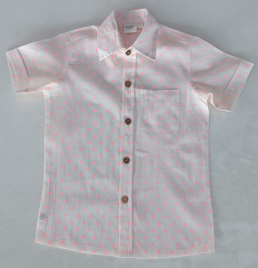 Neon Pink Cotton Dobby Boys Shirt Boys Yo Baby India