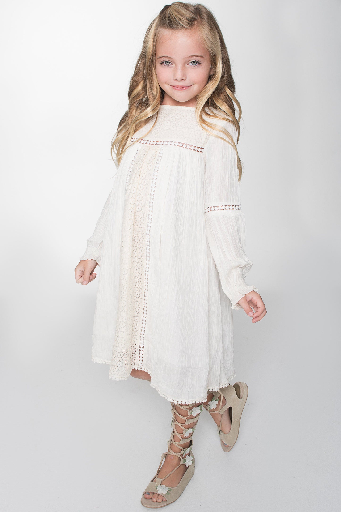 Off White Lace Detail Dress Dress Yo Baby Wholesale
