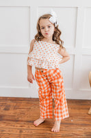 Orange Polka Dot Top & Orange Checkered Pants Set TOP & PANTS SET Yo Baby India 