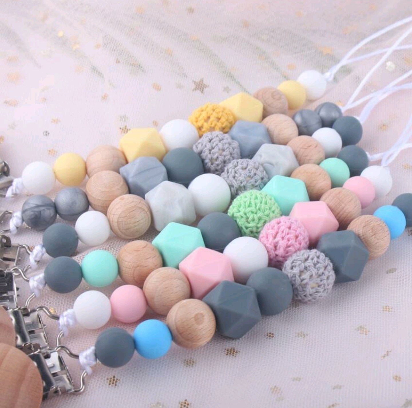 Pacifier Teether Clips - Wood & Silica Gel Yo Baby India