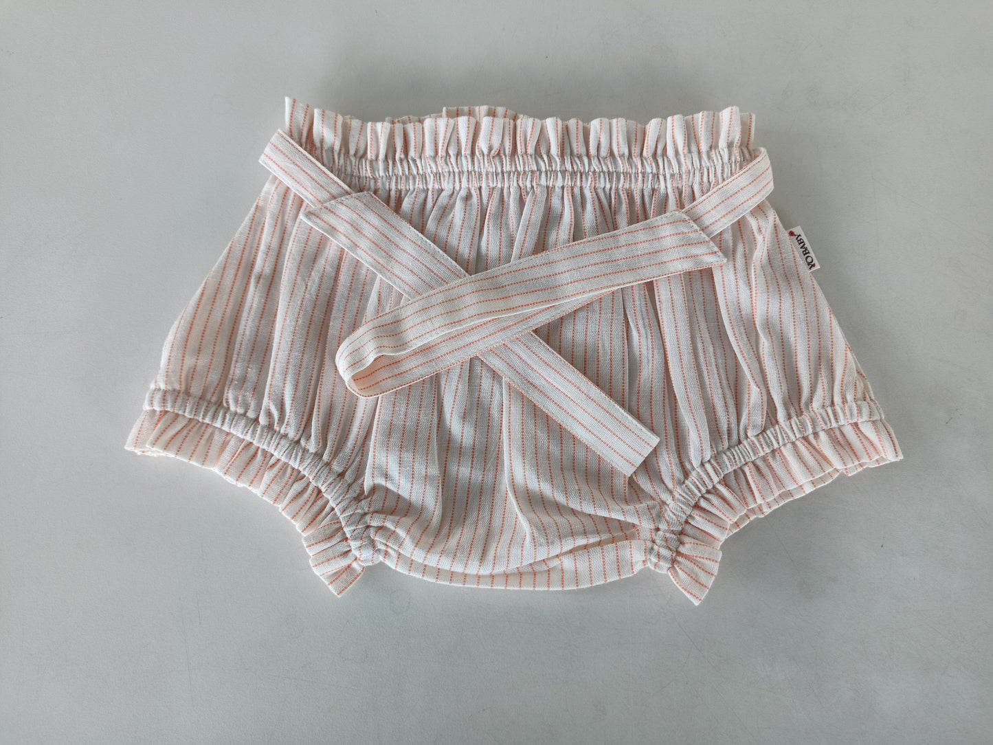 Peach Dot Striped Shorts-Style Diaper Cover With Belt Yo Baby India
