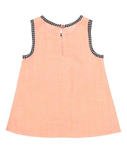 Peach Shift Infant Dress With Polka Dot Piping Dress Yo Baby Wholesale