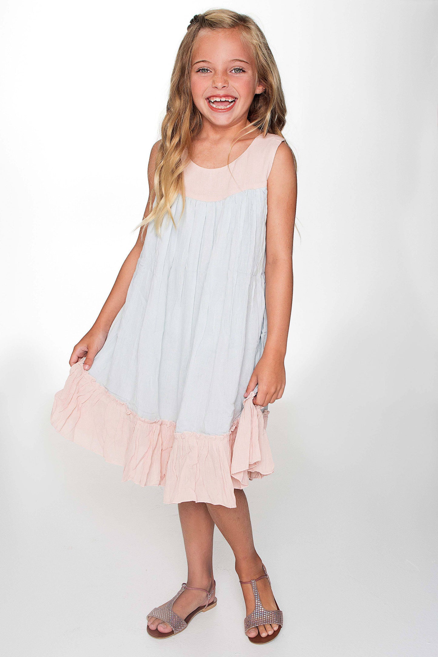 Pink and Blue Swing Dress Dress Yo Baby Wholesale