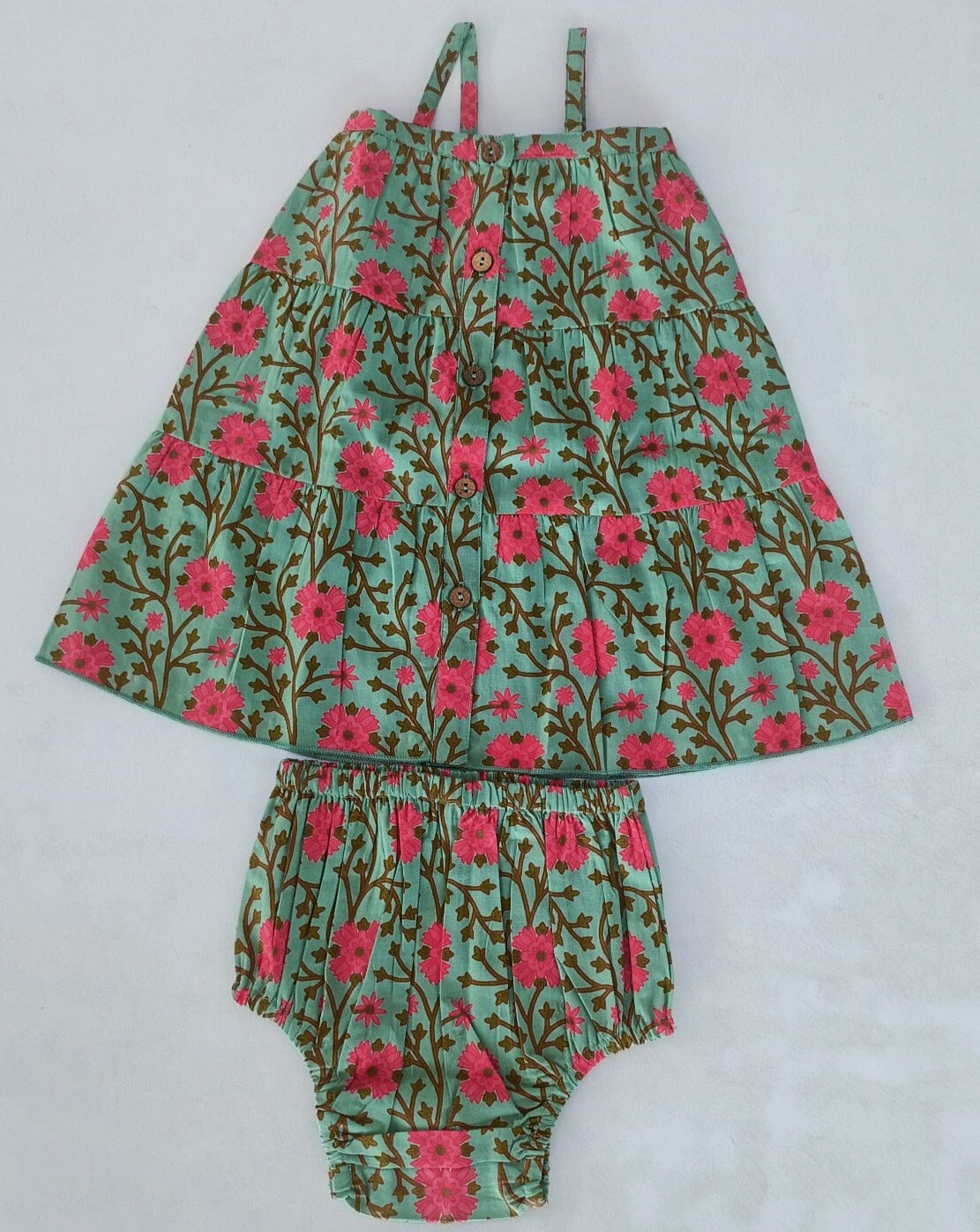 Pink Floral Tiered Dress Dress Yo Baby India