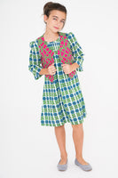 Pleated Floral dress & Quilted Abstract Vest - 2pc.Set Dress Yo Baby Wholesale 