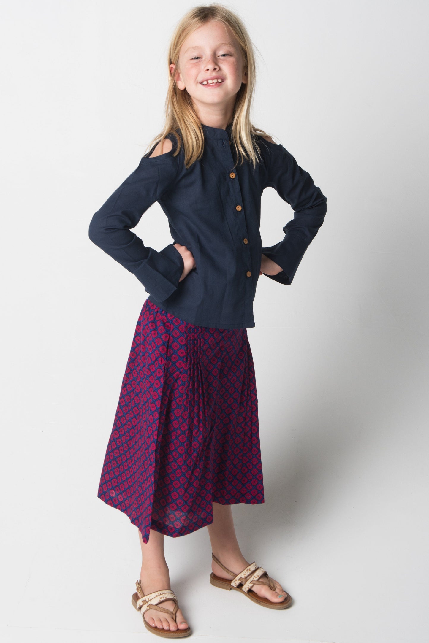 Pleated Palazzo pants & Cold Shoulder Bell Sleeve Shirt Set Dress Yo Baby Wholesale