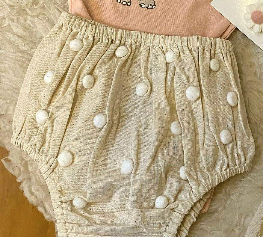 Pom-Pom Diaper Cover (White) Diaper Cover Yo Baby Wholesale