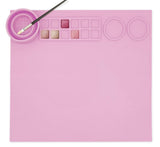 Pre Order - Silicone Arts & Craft Mat with Collapsible Cup Feeding Set Yo Baby Wholesale Pink 