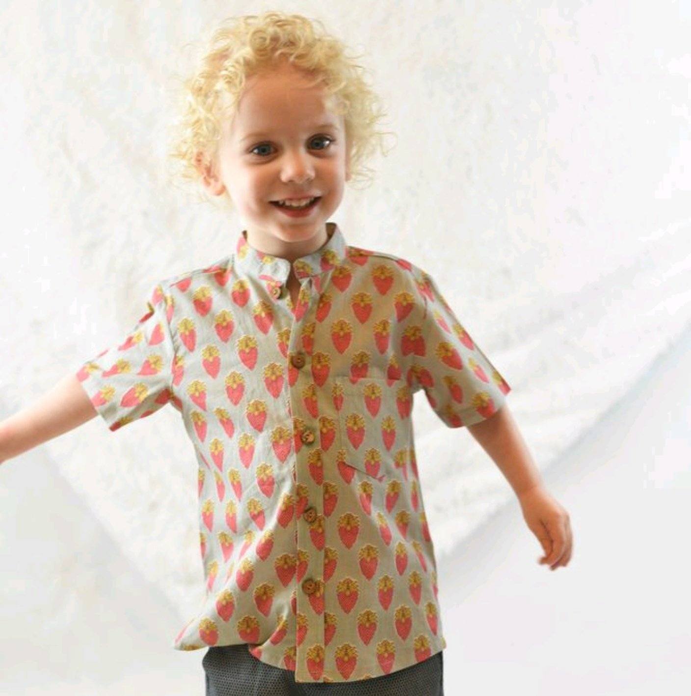 Printed Light Grey Shirt boys Yo Baby Wholesale