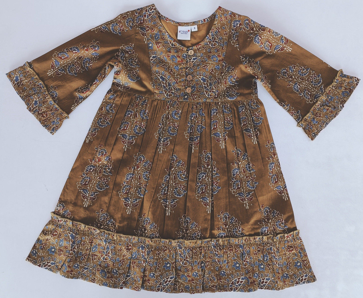 Printed Long-Sleeves Ruffle Dress Dress Yo Baby India