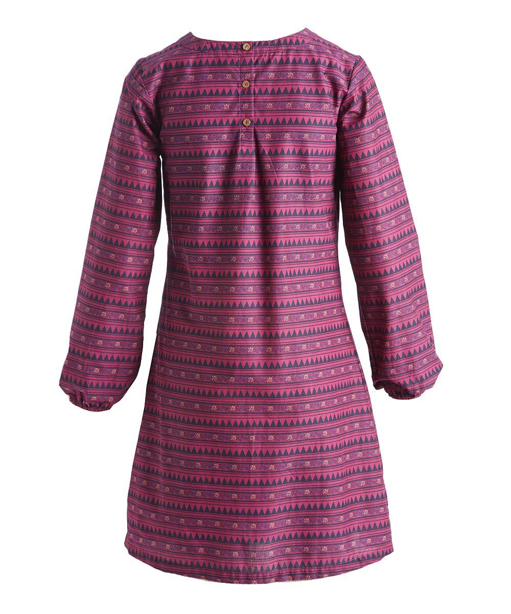 Purple Geometric Pleated Shift Dress Dress Yo Baby Wholesale