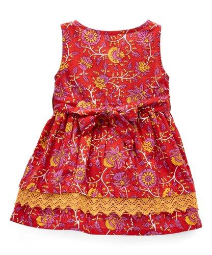Red and Yellow Floral Print Infant Dress Dress Yo Baby Wholesale