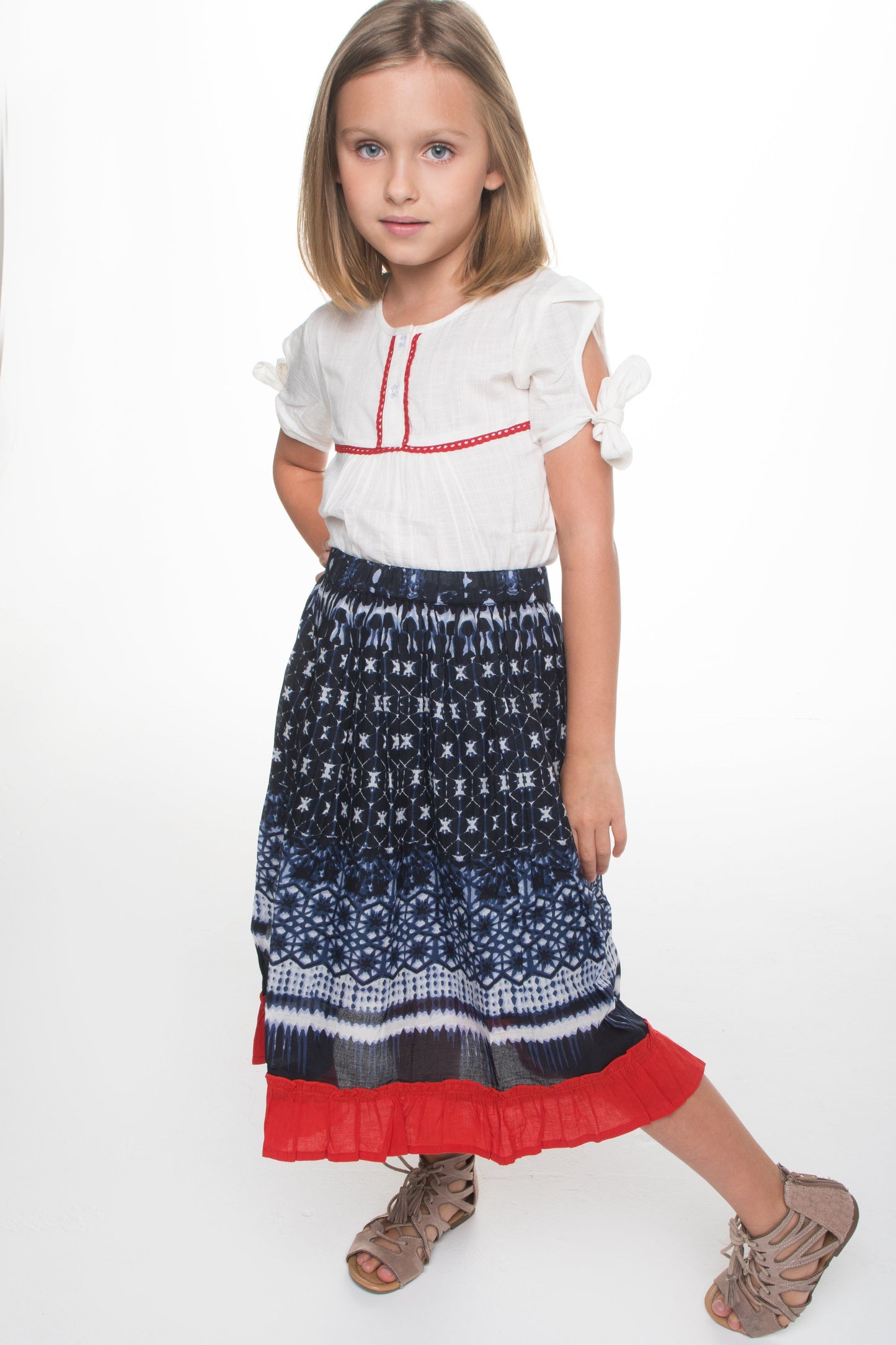 Red White and Blue Skirt and Top 2 pc. Set Dress Yo Baby Wholesale